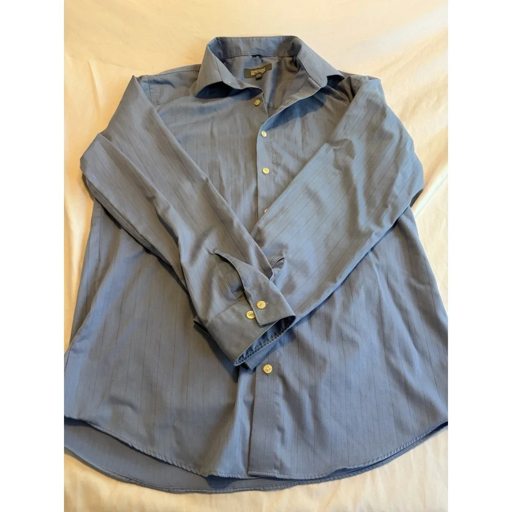 Kenneth Cole Reaction Men's Long Sleeve Button Down Shirt Size Large Blue